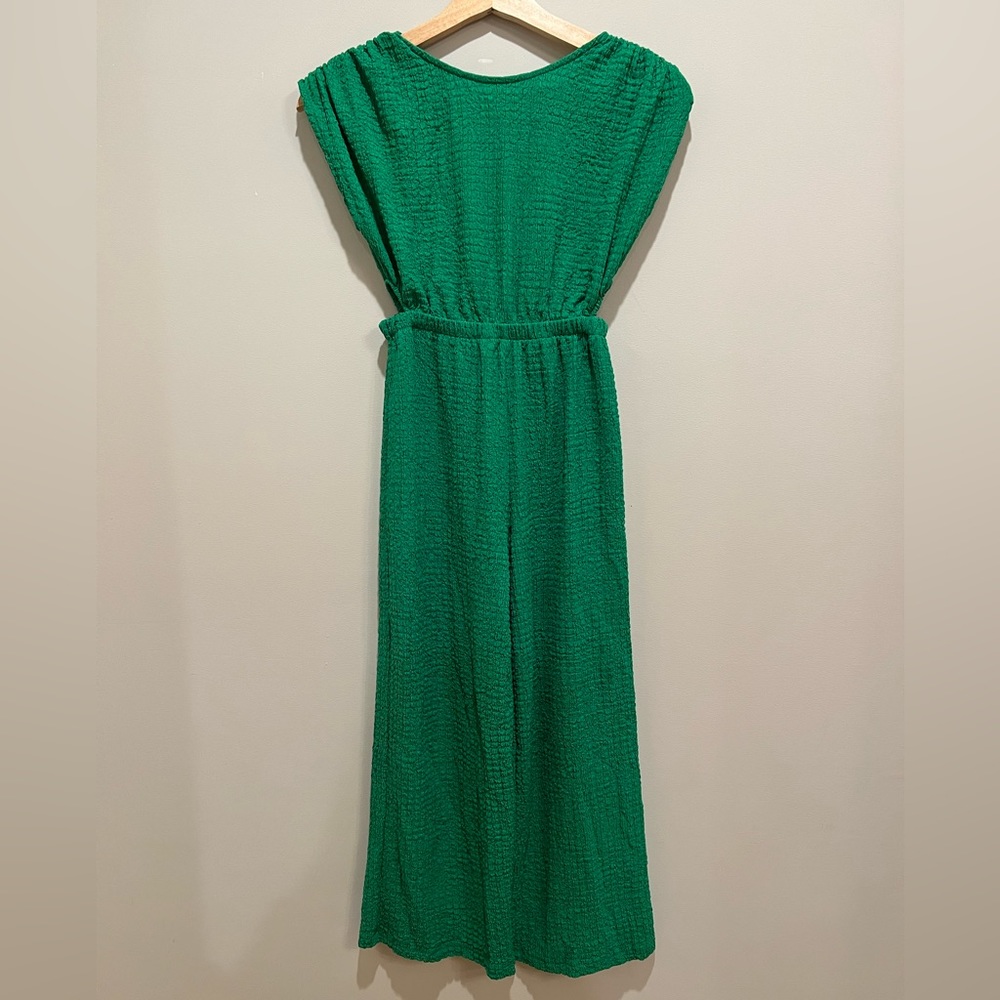 Zara girls size 10 green crinkle jumpsuit
